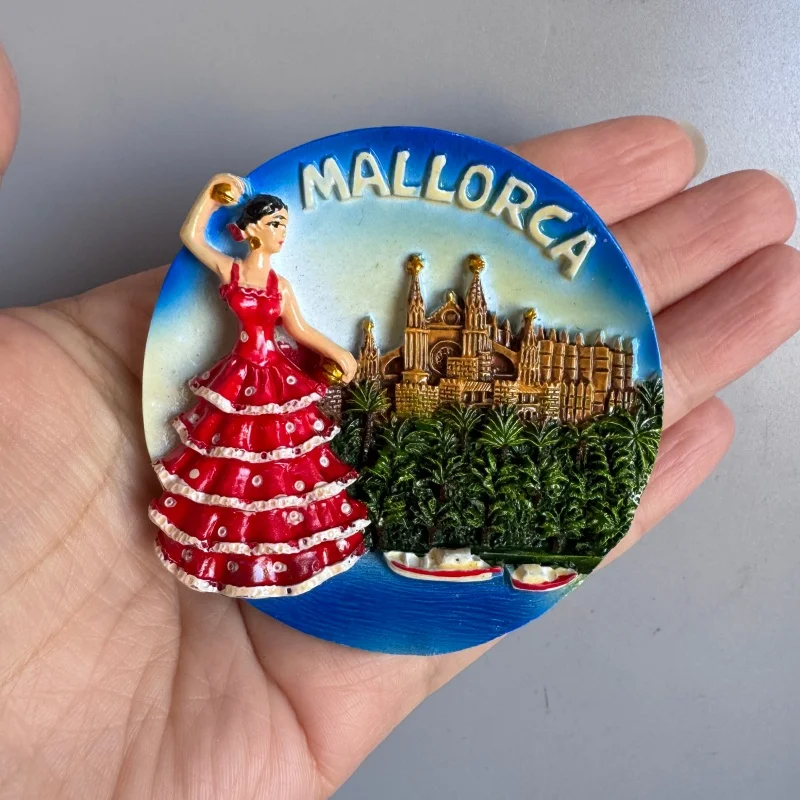 Spain Mallorca Fridge Magnets Balearic Islands MediterraneanTourism Memorial Decor Crafts Magnetic Refrigerator Sticker Gift