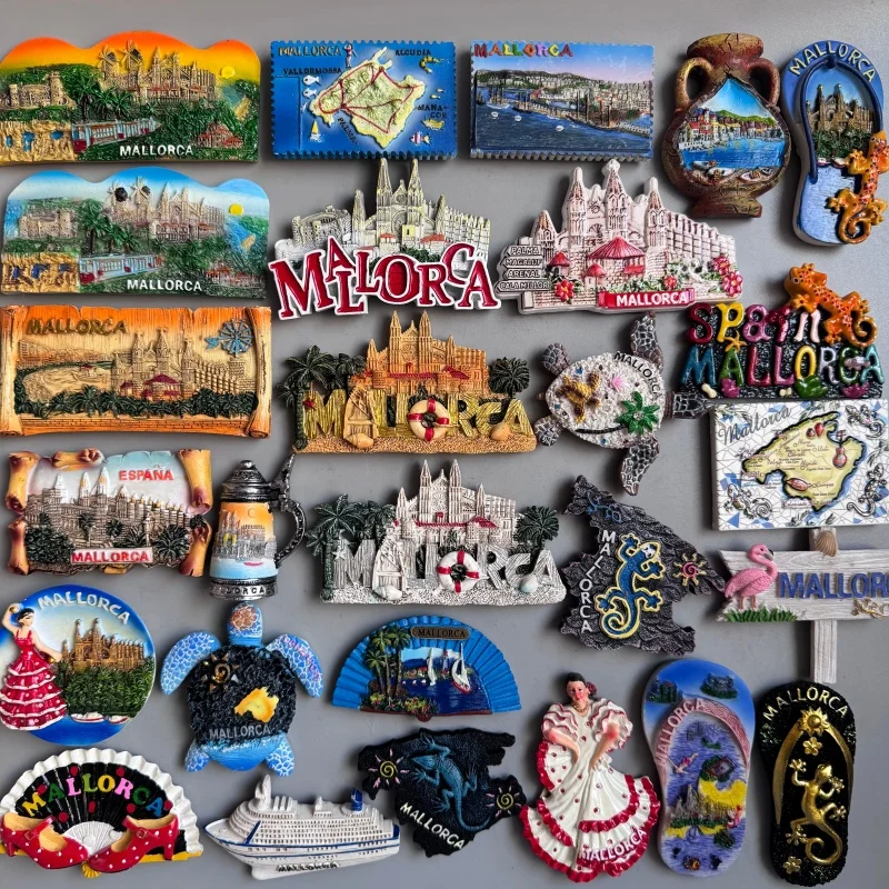 Spain Mallorca Fridge Magnets Balearic Islands MediterraneanTourism Memorial Decor Crafts Magnetic Refrigerator Sticker Gift