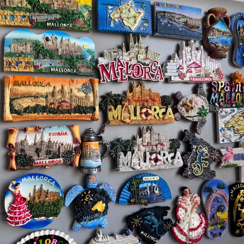 Spain Mallorca Fridge Magnets Balearic Islands MediterraneanTourism Memorial Decor Crafts Magnetic Refrigerator Sticker Gift