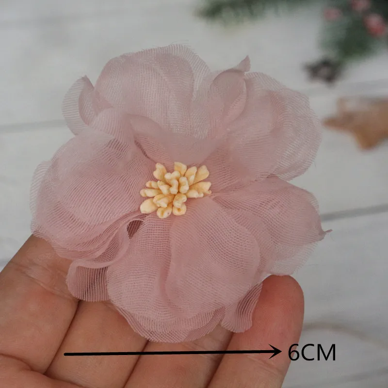 10PCS/Lot Pink Series Mix Styles Set Chiffon Fabric Flowers For Wedding Dress Hat Shoes Decoration