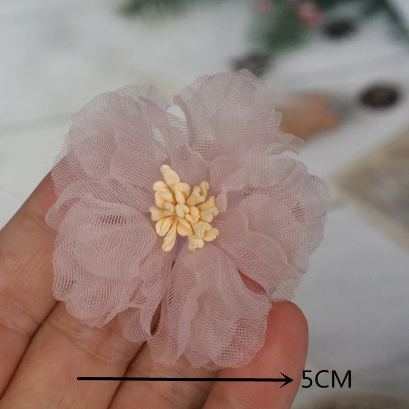 10PCS/Lot Pink Series Mix Styles Set Chiffon Fabric Flowers For Wedding Dress Hat Shoes Decoration