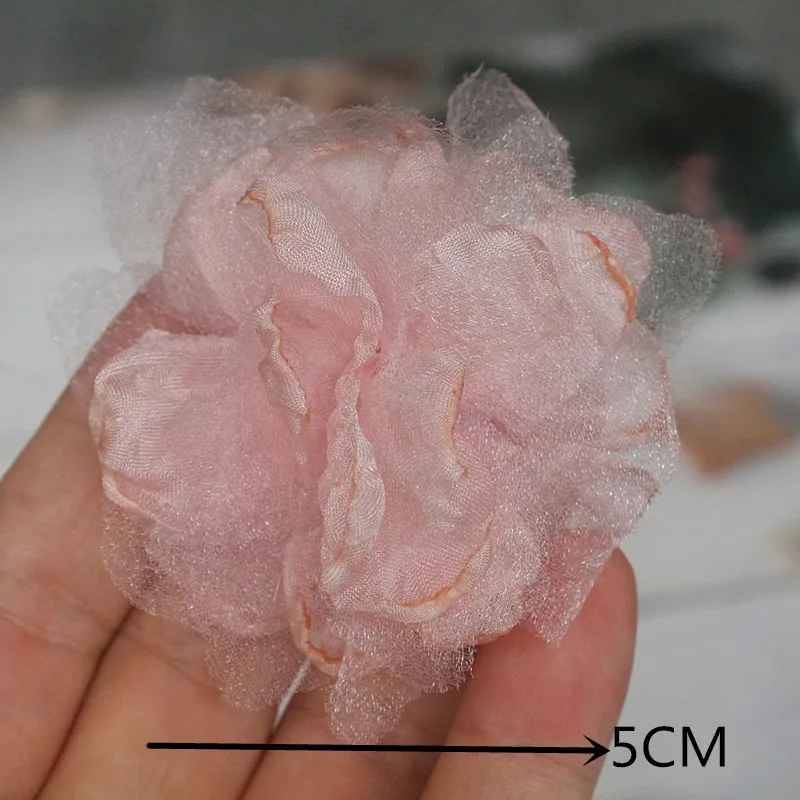 10PCS/Lot Pink Series Mix Styles Set Chiffon Fabric Flowers For Wedding Dress Hat Shoes Decoration