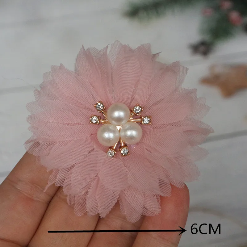 10PCS/Lot Pink Series Mix Styles Set Chiffon Fabric Flowers For Wedding Dress Hat Shoes Decoration