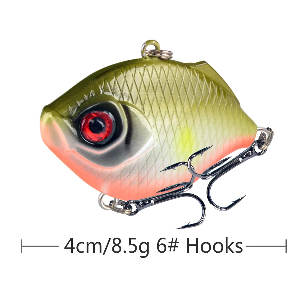 1Pcs 4cm/8.5g Plastic VIB Vibration Artificial Fishing Lures Jigs Trout Winter Fishing Hard Bait Bass Pike Trolling Pesca Tackle