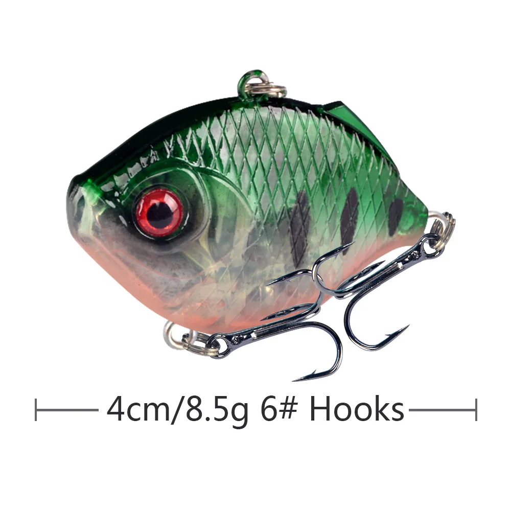 1Pcs 4cm/8.5g Plastic VIB Vibration Artificial Fishing Lures Jigs Trout Winter Fishing Hard Bait Bass Pike Trolling Pesca Tackle