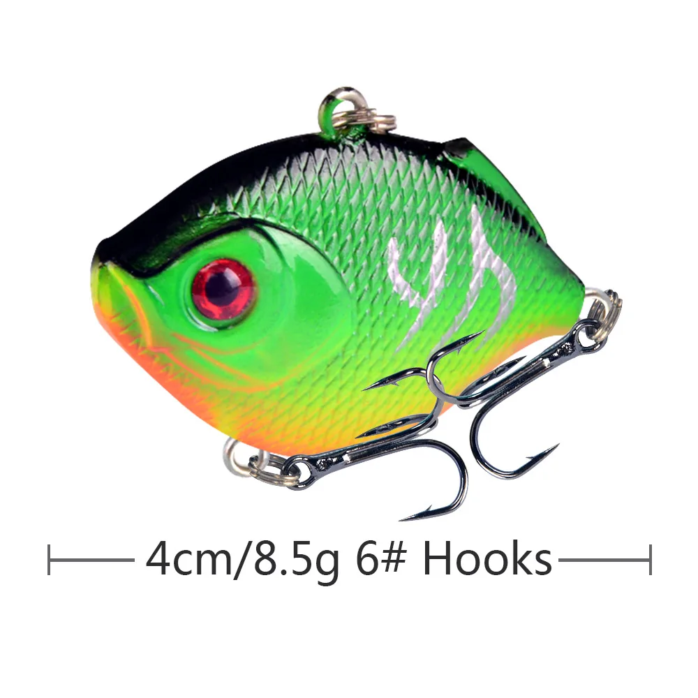 1Pcs 4cm/8.5g Plastic VIB Vibration Artificial Fishing Lures Jigs Trout Winter Fishing Hard Bait Bass Pike Trolling Pesca Tackle