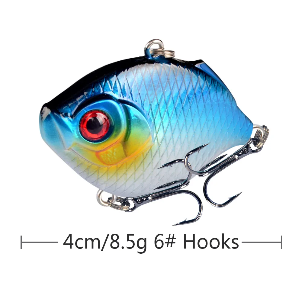 1Pcs 4cm/8.5g Plastic VIB Vibration Artificial Fishing Lures Jigs Trout Winter Fishing Hard Bait Bass Pike Trolling Pesca Tackle