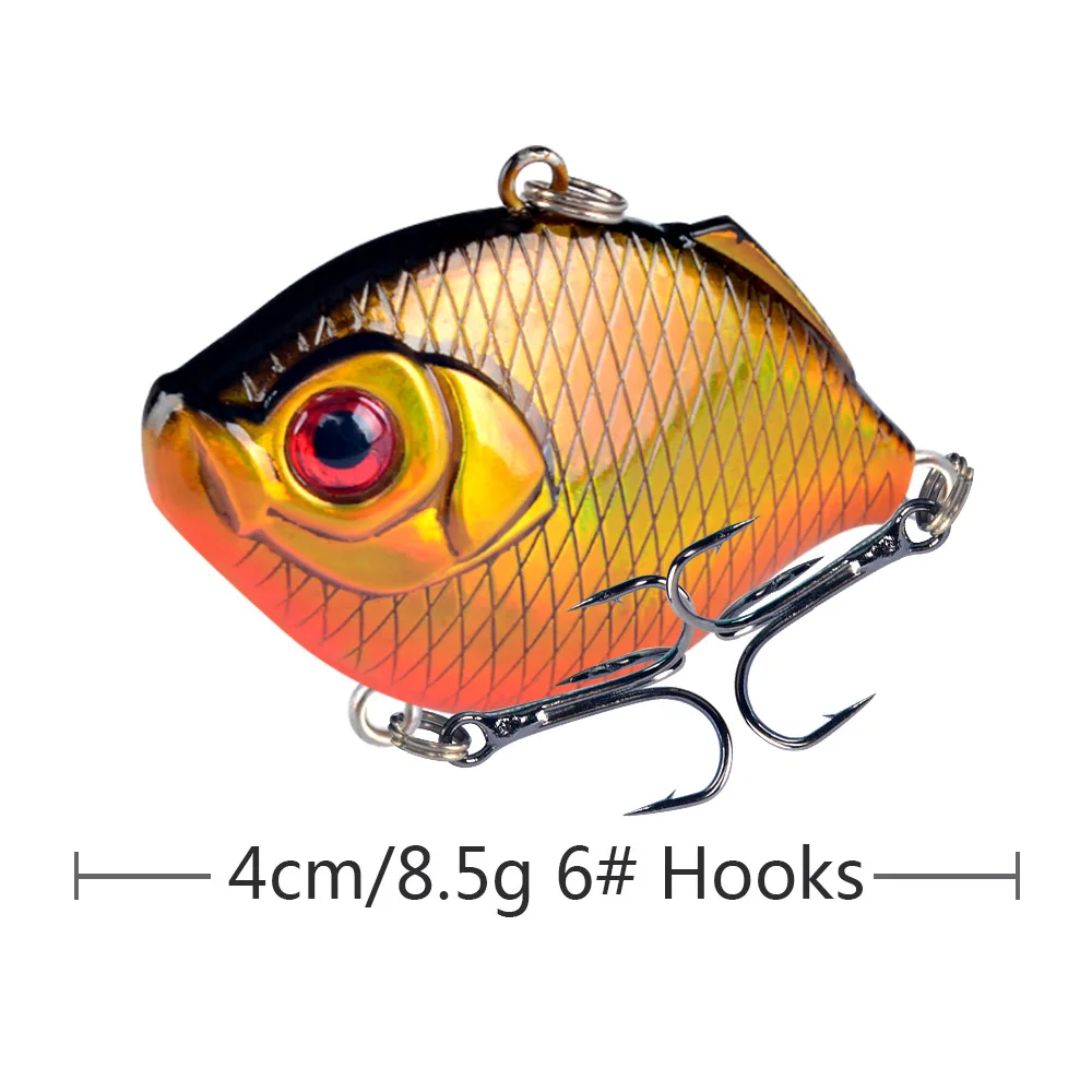 1Pcs 4cm/8.5g Plastic VIB Vibration Artificial Fishing Lures Jigs Trout Winter Fishing Hard Bait Bass Pike Trolling Pesca Tackle