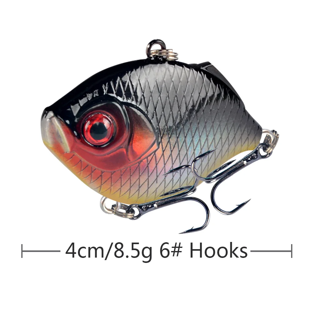 1Pcs 4cm/8.5g Plastic VIB Vibration Artificial Fishing Lures Jigs Trout Winter Fishing Hard Bait Bass Pike Trolling Pesca Tackle