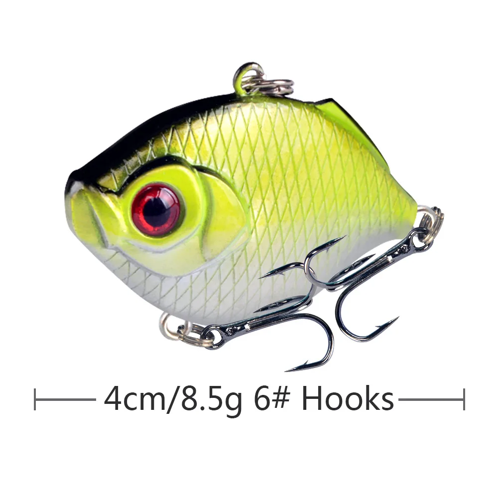 1Pcs 4cm/8.5g Plastic VIB Vibration Artificial Fishing Lures Jigs Trout Winter Fishing Hard Bait Bass Pike Trolling Pesca Tackle