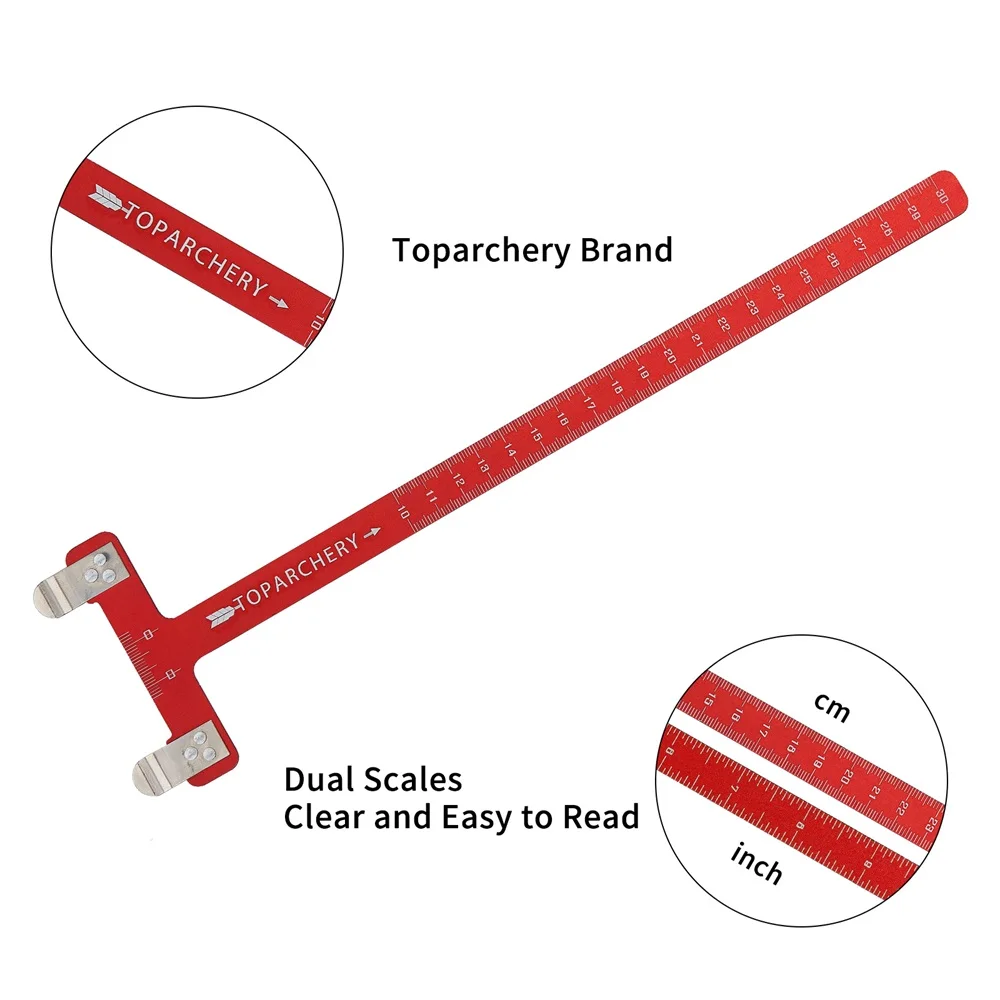 Archery Bow Square T Ruler Stainless Steel Material Hunting Measurement Tool Bow and Arrow Shooting Bowstring Positioning Scale