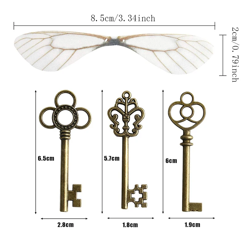 30pcs Vintage Skeleton Keys Potter Flying Keys Charms Gifts DIY Wedding Decorations Home Birthday Party Favor