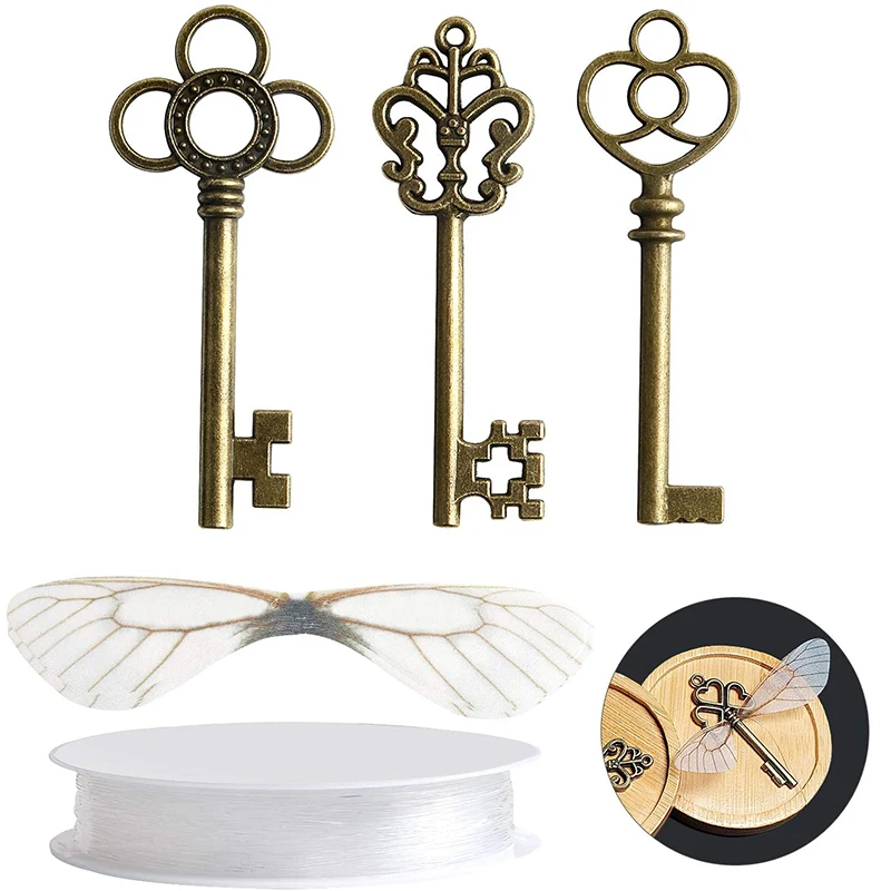 30pcs Vintage Skeleton Keys Potter Flying Keys Charms Gifts DIY Wedding Decorations Home Birthday Party Favor