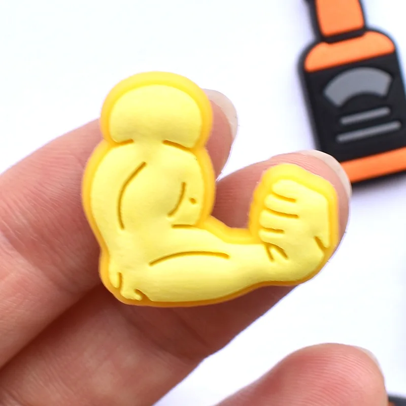 PVC Shoe Decoration Buckle Charms accessories beer bottles hat cup wine dumbbell for clog sandals Bracelets kids birthday Gifts