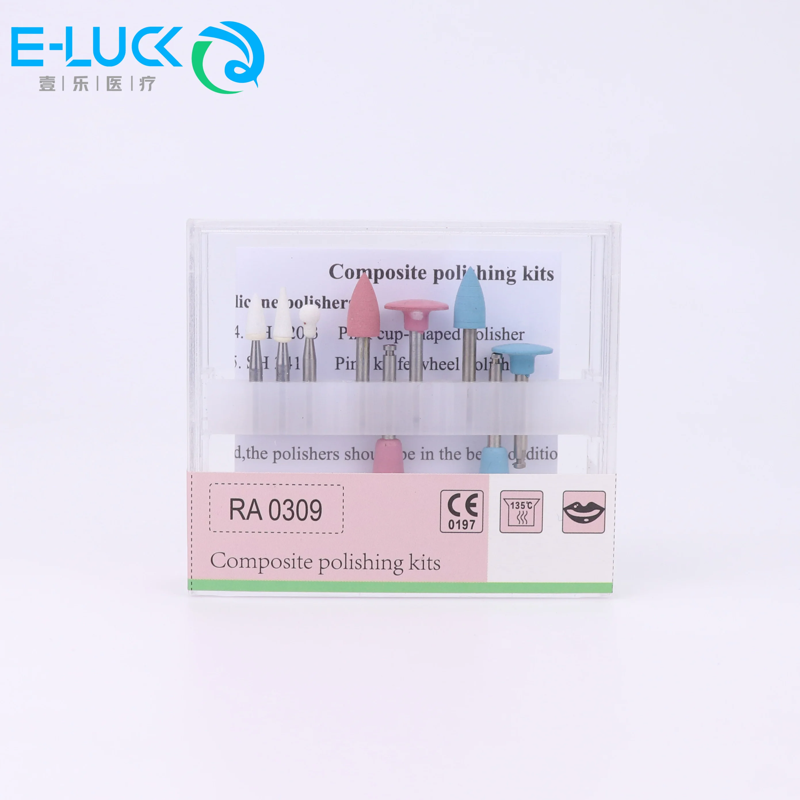 RA0309 Dental Composite Polish Kit Silicone Grinding Heads Teeth Polisher Acrylic Polishing Burs Kit For Low-Speed Handpiece