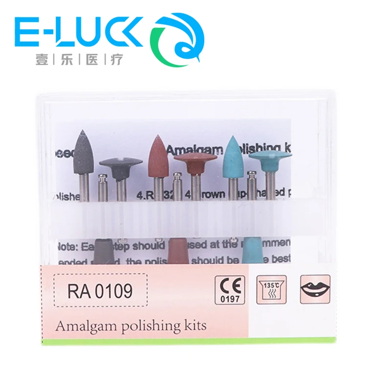 RA0309 Dental Composite Polish Kit Silicone Grinding Heads Teeth Polisher Acrylic Polishing Burs Kit For Low-Speed Handpiece