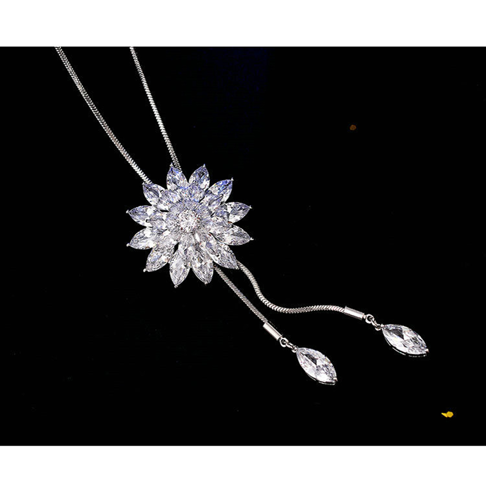 Fashion Elegant Simulated Pearl Choker Necklaces For Women Silver Color Chain Long Necklace Pendant Jewelry Accessories Trendy
