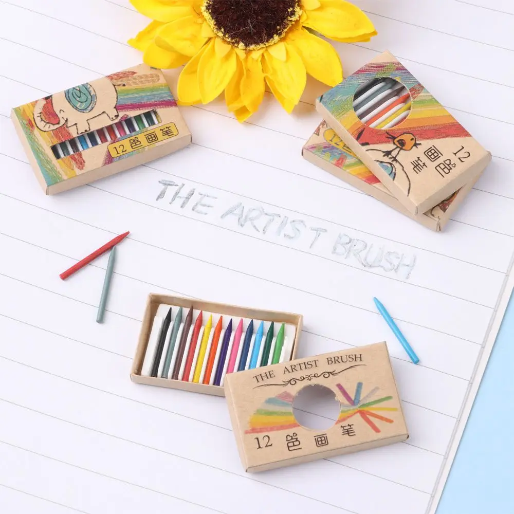 1 Set 8/12/13 Colours Doll Colorful Crayon Color Pencil Dolls Accessories Mini Painting Tools Dollhouse Decoration Scene Model