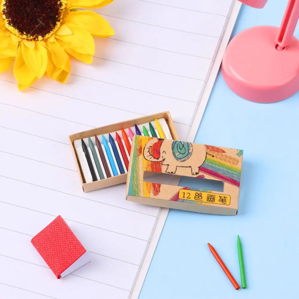 1 Set 8/12/13 Colours Doll Colorful Crayon Color Pencil Dolls Accessories Mini Painting Tools Dollhouse Decoration Scene Model