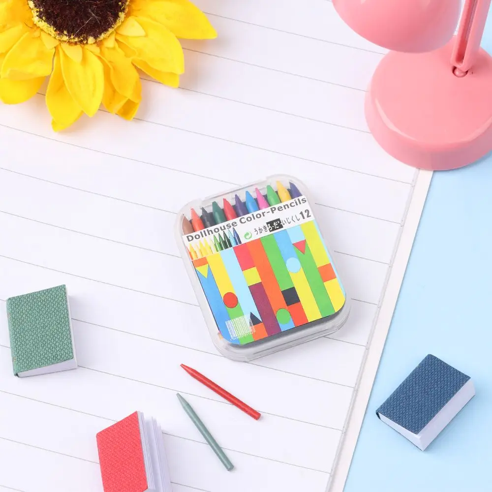 1 Set 8/12/13 Colours Doll Colorful Crayon Color Pencil Dolls Accessories Mini Painting Tools Dollhouse Decoration Scene Model