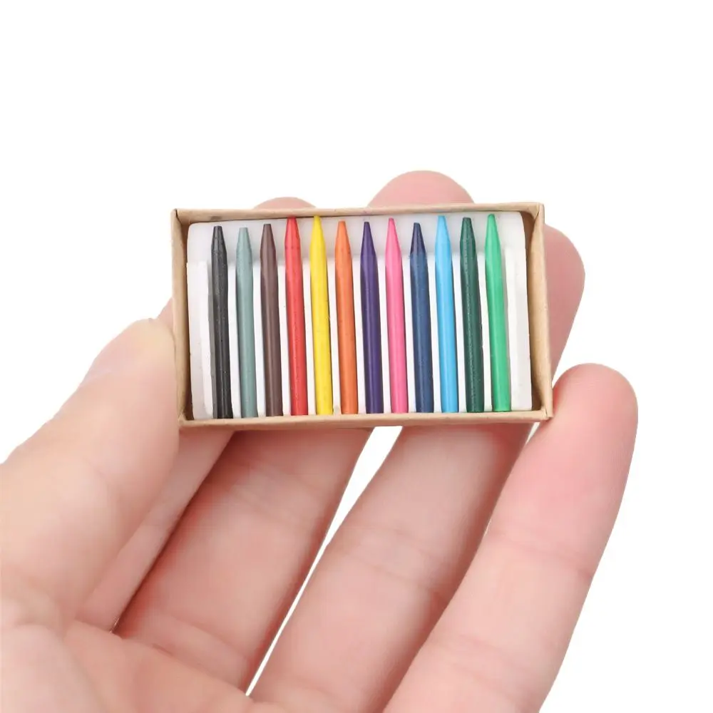 1 Set 8/12/13 Colours Doll Colorful Crayon Color Pencil Dolls Accessories Mini Painting Tools Dollhouse Decoration Scene Model