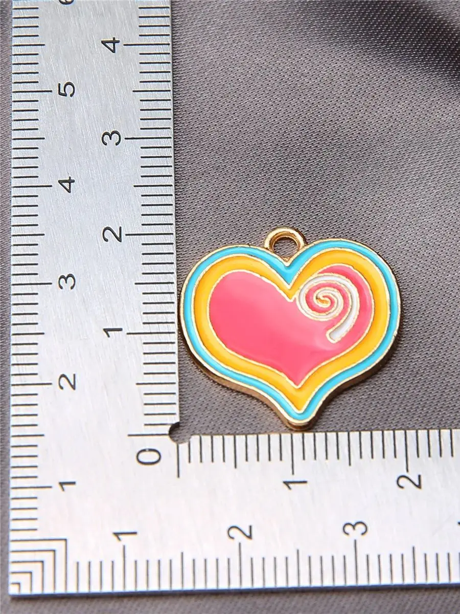 10pcs/lot Enamel Charms Lovely Candy Lollipop Charms Alloy Lolly Pendants Bracelets Accessories DIY Jewelry Making Finding