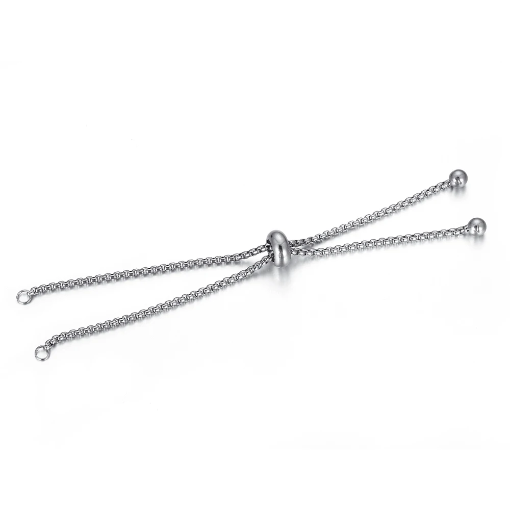 3pcs Stainless Steel Adjustable Slider Chain for Jewelry Making DIY Loops Connector Pendants Bracelets Chain Material Findings