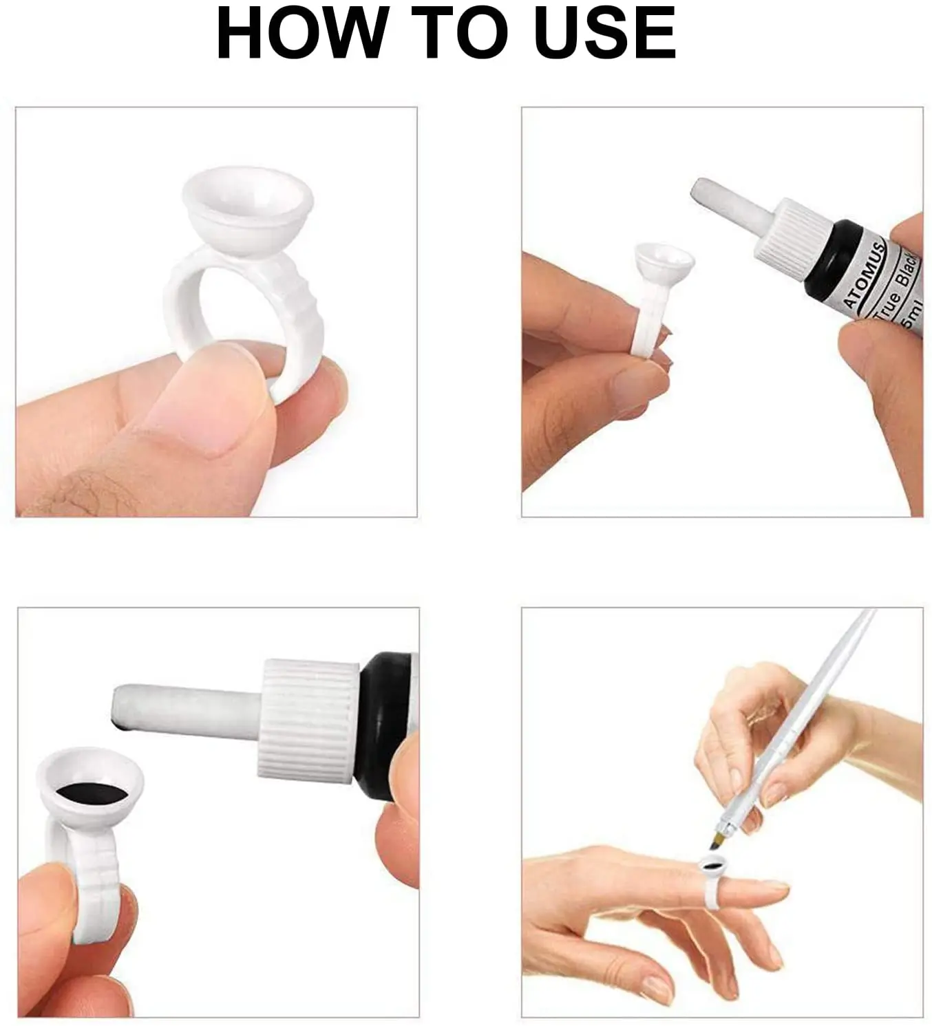 100/1000PCS Microblading Pigment Glue Rings Tattoo Ink Holder S/M/L Eyebrow Makeup Accessories Eyelash Extension Glue Cups