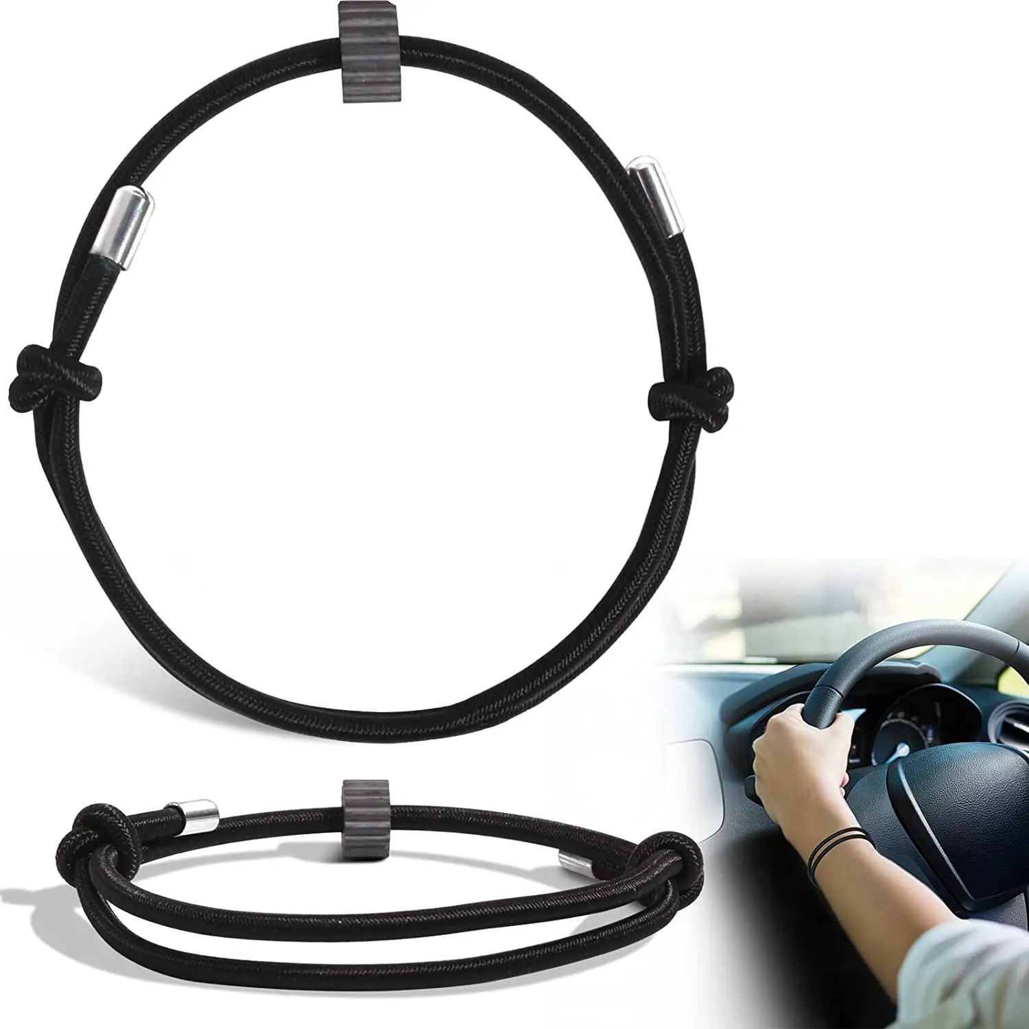 Car Window Glass Breaker Bracelet Wrist Strap with Tungsten Carbide Bead Emergency Rapid Escape Safety Self Rescue Tool Lifeline