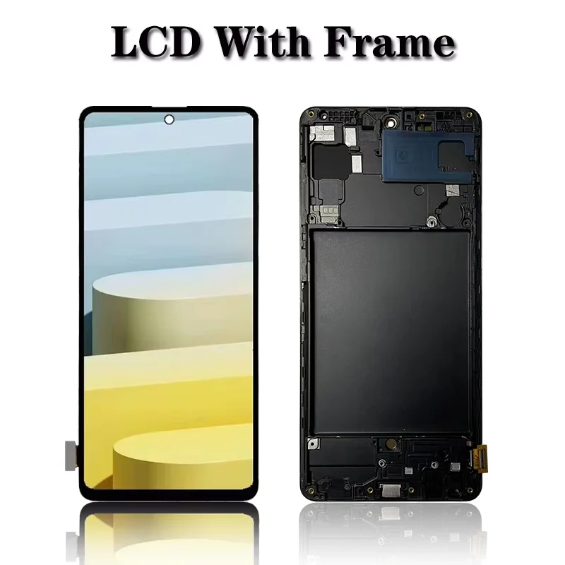 Super AMOLED For Samsung A71 A715 LCD With Fingerprint Display Touch Screen For Samsung A715 A715F A715W A715X