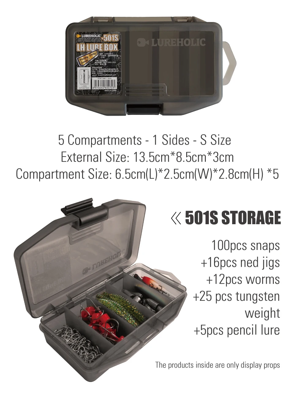 LUREHOLIC Lure Box FishingTackle Storage Hard Lure Soft Worm Tungsten Weight Jig Head Hooks Storage PVC Boxes