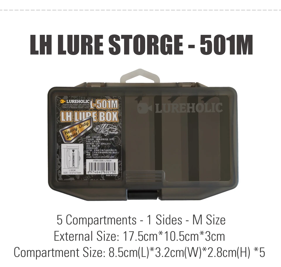 LUREHOLIC Lure Box FishingTackle Storage Hard Lure Soft Worm Tungsten Weight Jig Head Hooks Storage PVC Boxes