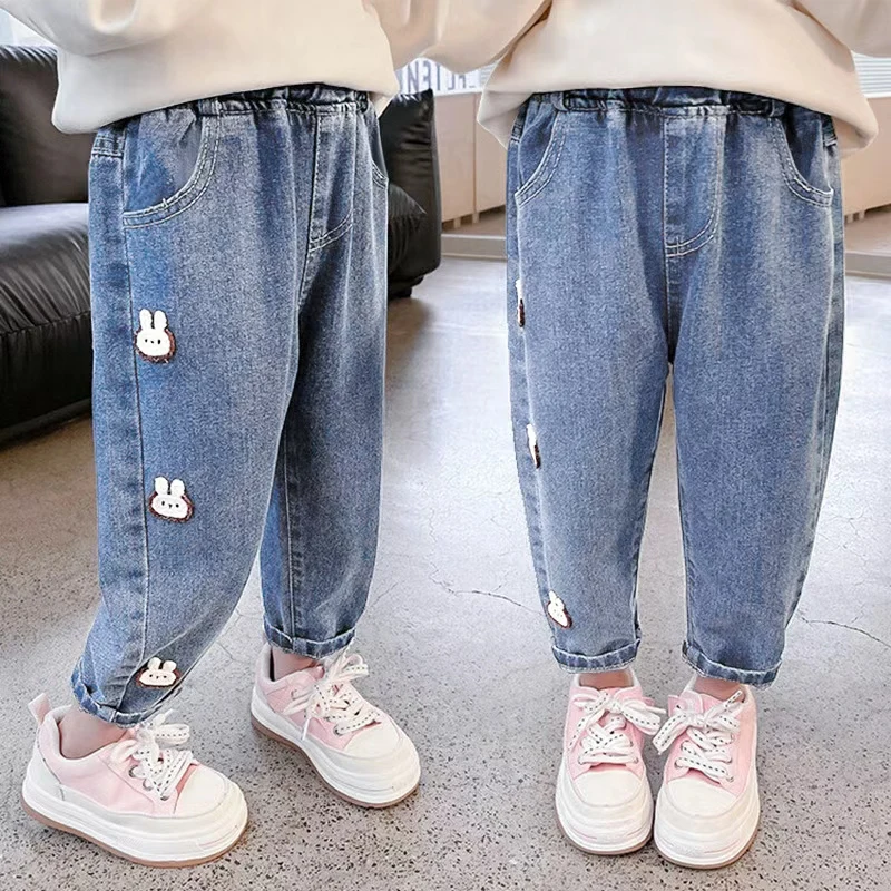 IENENS Kids Baby Girls Casual Clothes Jeans Trousers Toddler Infant Denim Clothing Pants Children Bottoms 1 2 3 4 5 6 7 Years