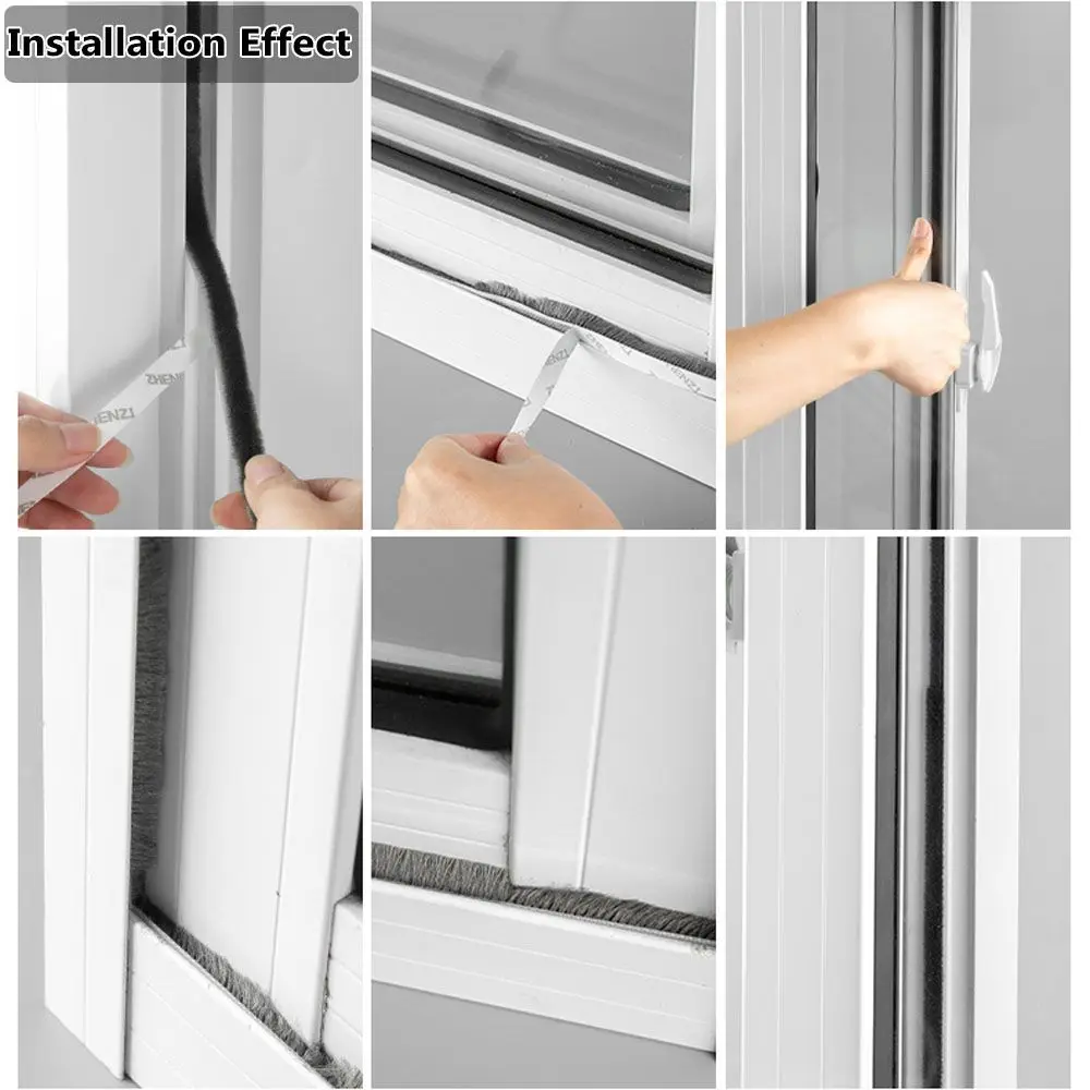 5M Brush Strip Self Adhesive Door Window Sealing Strip Door Window Windproof Anti Insect Strip Gasket Home Living Supplies