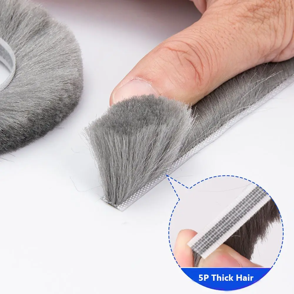 5M Brush Strip Self Adhesive Door Window Sealing Strip Door Window Windproof Anti Insect Strip Gasket Home Living Supplies