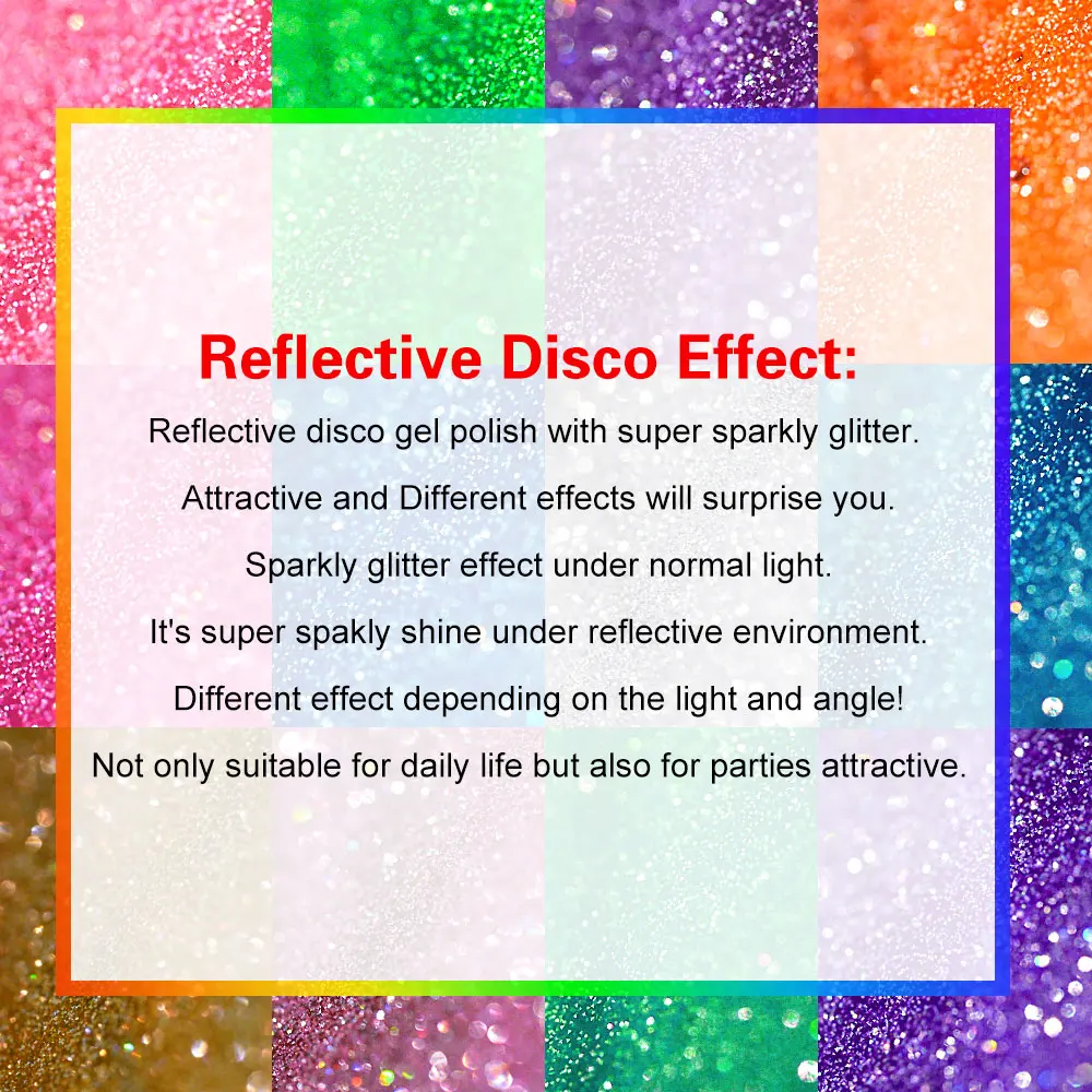 Venalisa Reflective Glitter Nail Gel Polish Neon Color Full Coverage Pigment Nail Art Manicure Soak Off Enamel UV Gel Varnish