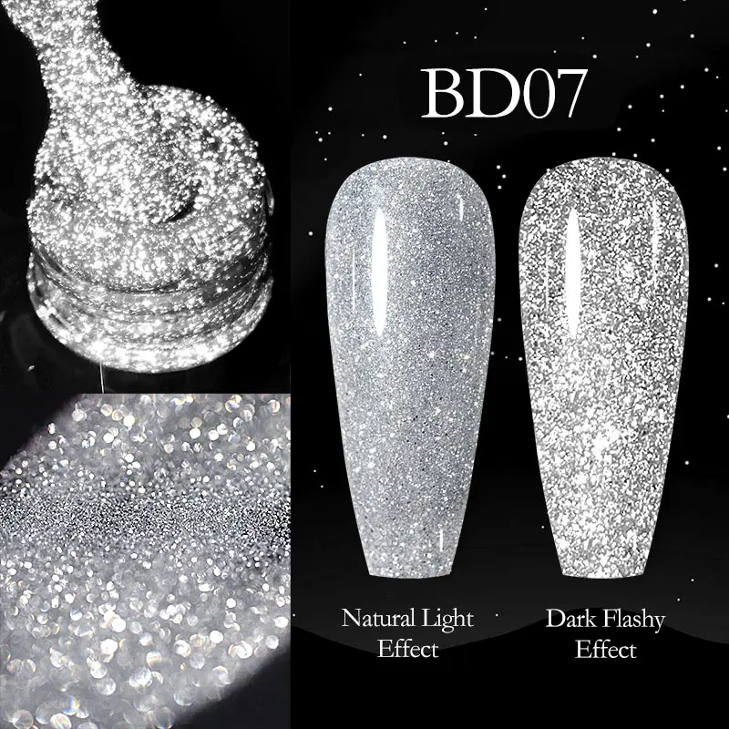 Venalisa Reflective Glitter Nail Gel Polish Neon Color Full Coverage Pigment Nail Art Manicure Soak Off Enamel UV Gel Varnish