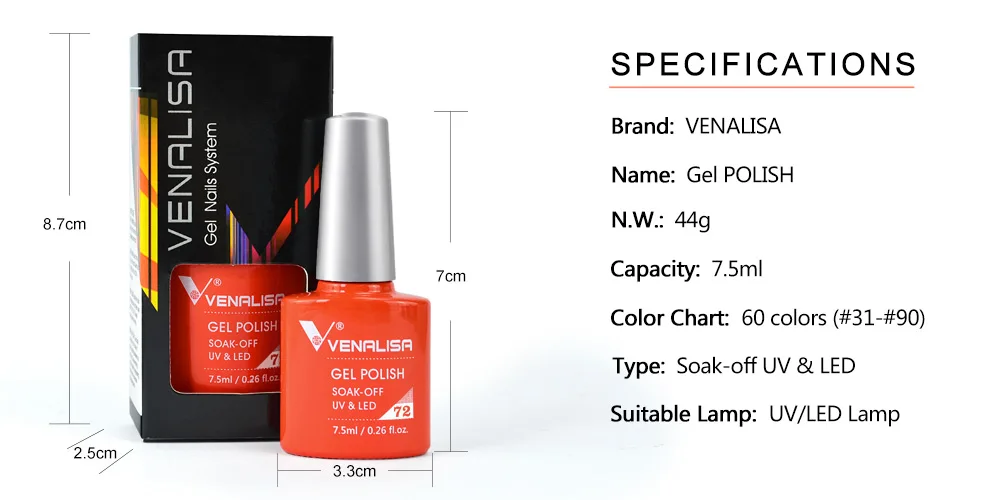 Venalisa Reflective Glitter Nail Gel Polish Neon Color Full Coverage Pigment Nail Art Manicure Soak Off Enamel UV Gel Varnish