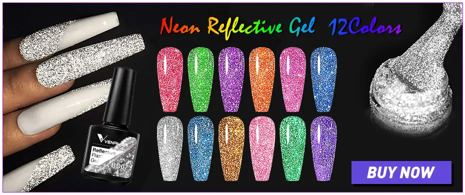 Venalisa Reflective Glitter Nail Gel Polish Neon Color Full Coverage Pigment Nail Art Manicure Soak Off Enamel UV Gel Varnish