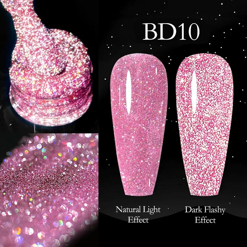 Venalisa Reflective Glitter Nail Gel Polish Neon Color Full Coverage Pigment Nail Art Manicure Soak Off Enamel UV Gel Varnish