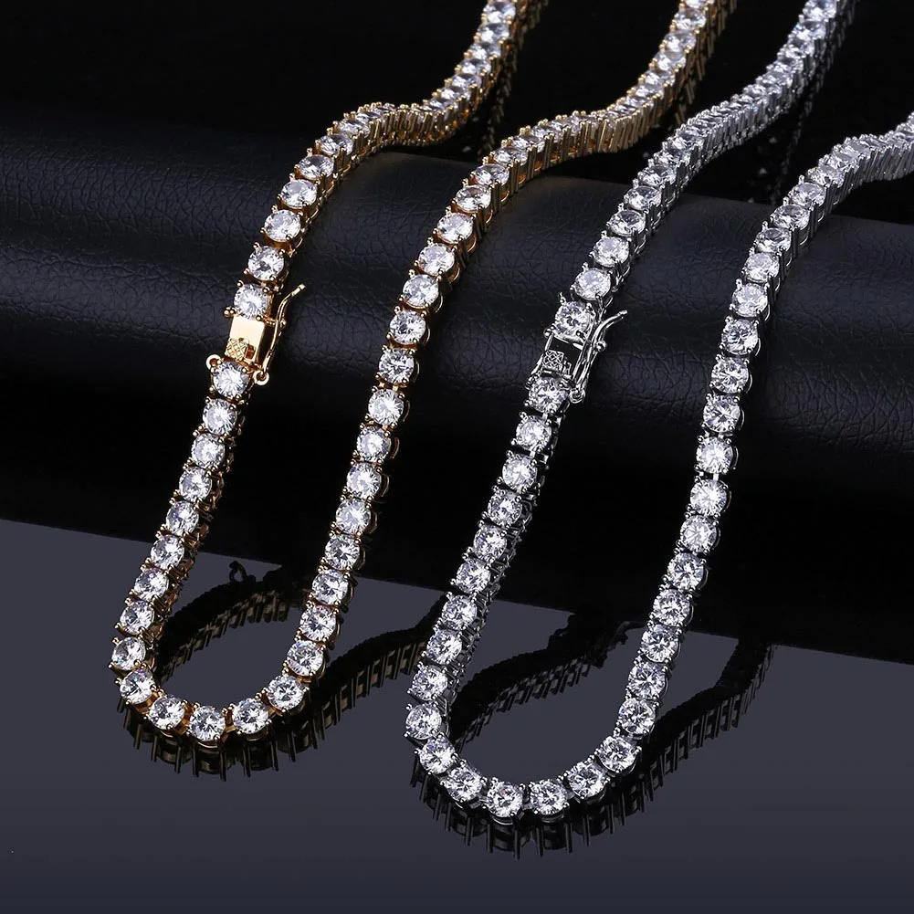 TOPGRILLZ 3/4/5MM Classic Tennis Chain Waterproof Copper Iced Out Micro Pave Cubic Zirconia Hip Hop Fashion Jewelry Women Gift