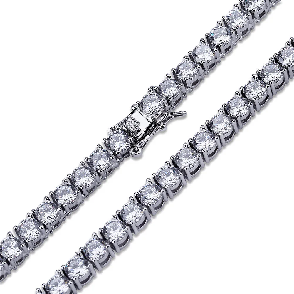 TOPGRILLZ 3/4/5MM Classic Tennis Chain Waterproof Copper Iced Out Micro Pave Cubic Zirconia Hip Hop Fashion Jewelry Women Gift