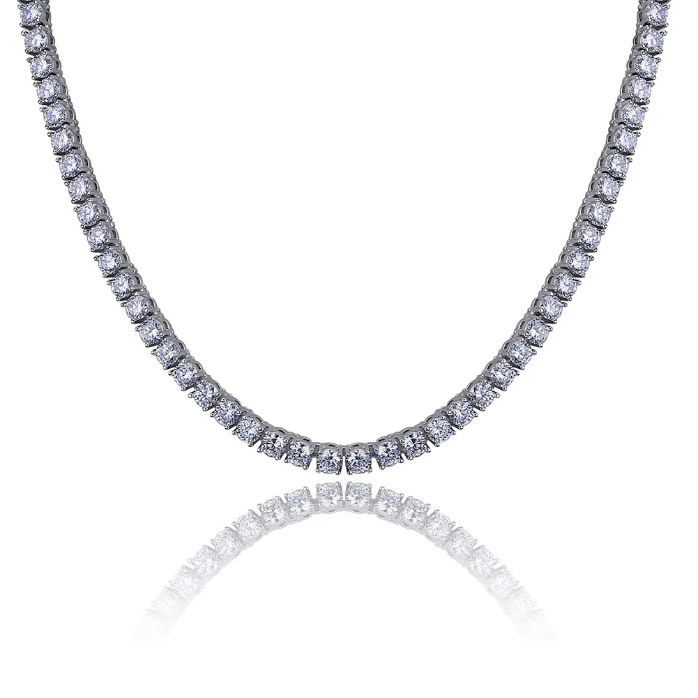 TOPGRILLZ 3/4/5MM Classic Tennis Chain Waterproof Copper Iced Out Micro Pave Cubic Zirconia Hip Hop Fashion Jewelry Women Gift