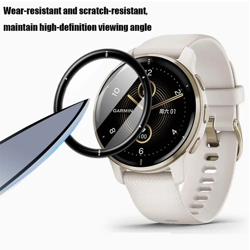 Protective Film For Garmin Venu 2 Plus SmartWatch Screen Protector Film Vivoactive 4 4S Full Clear TPU Soft Cover 3D Curved