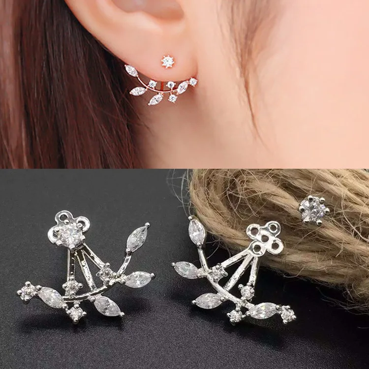 Luxury Crystal Flower Drop Dangle Earrings for Women Fashion Statement Wedding Ear Jewelry Accessory Pearl Party Wholesale