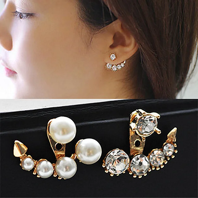 Luxury Crystal Flower Drop Dangle Earrings for Women Fashion Statement Wedding Ear Jewelry Accessory Pearl Party Wholesale