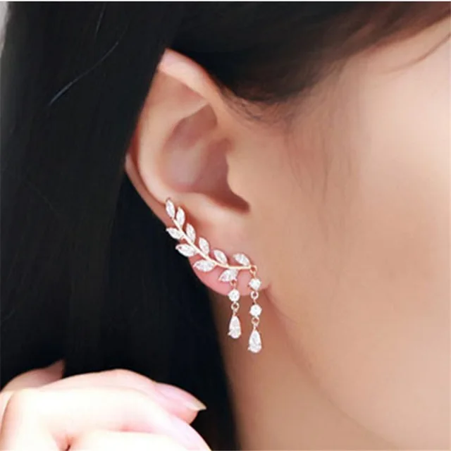 Luxury Crystal Flower Drop Dangle Earrings for Women Fashion Statement Wedding Ear Jewelry Accessory Pearl Party Wholesale