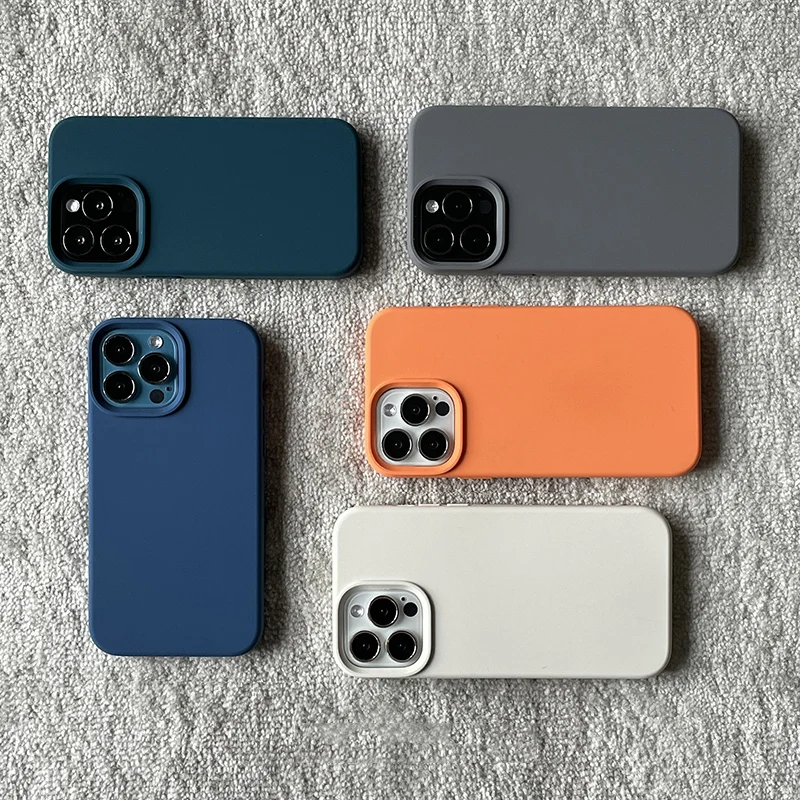 Official Candy Color Silicone Case for iPhone 17 16Pro 15 16 14 Pro Max Camera Lens Protective Bumper Cover for iPhone 13 12 Pro