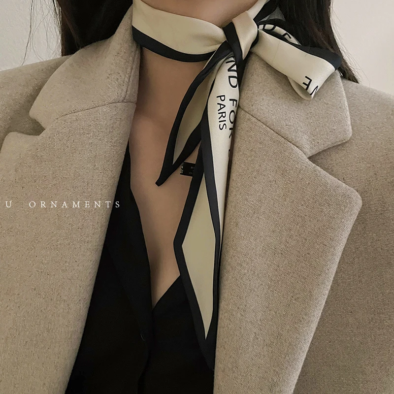 New Luxury Brand Scarf Tarot Women Scarf Bag Hair Skinny Silk Scarves Design Foulard Neckerchief Headband For Ladies