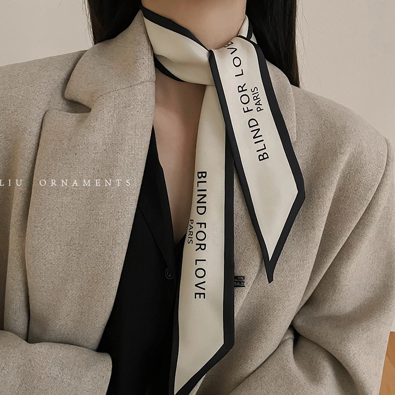 New Luxury Brand Scarf Tarot Women Scarf Bag Hair Skinny Silk Scarves Design Foulard Neckerchief Headband For Ladies